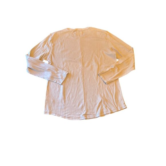 Cuts Mens Beige Long-Sleeve Pima Cotton Crewneck Shirt Medium - Picture 5 of 5